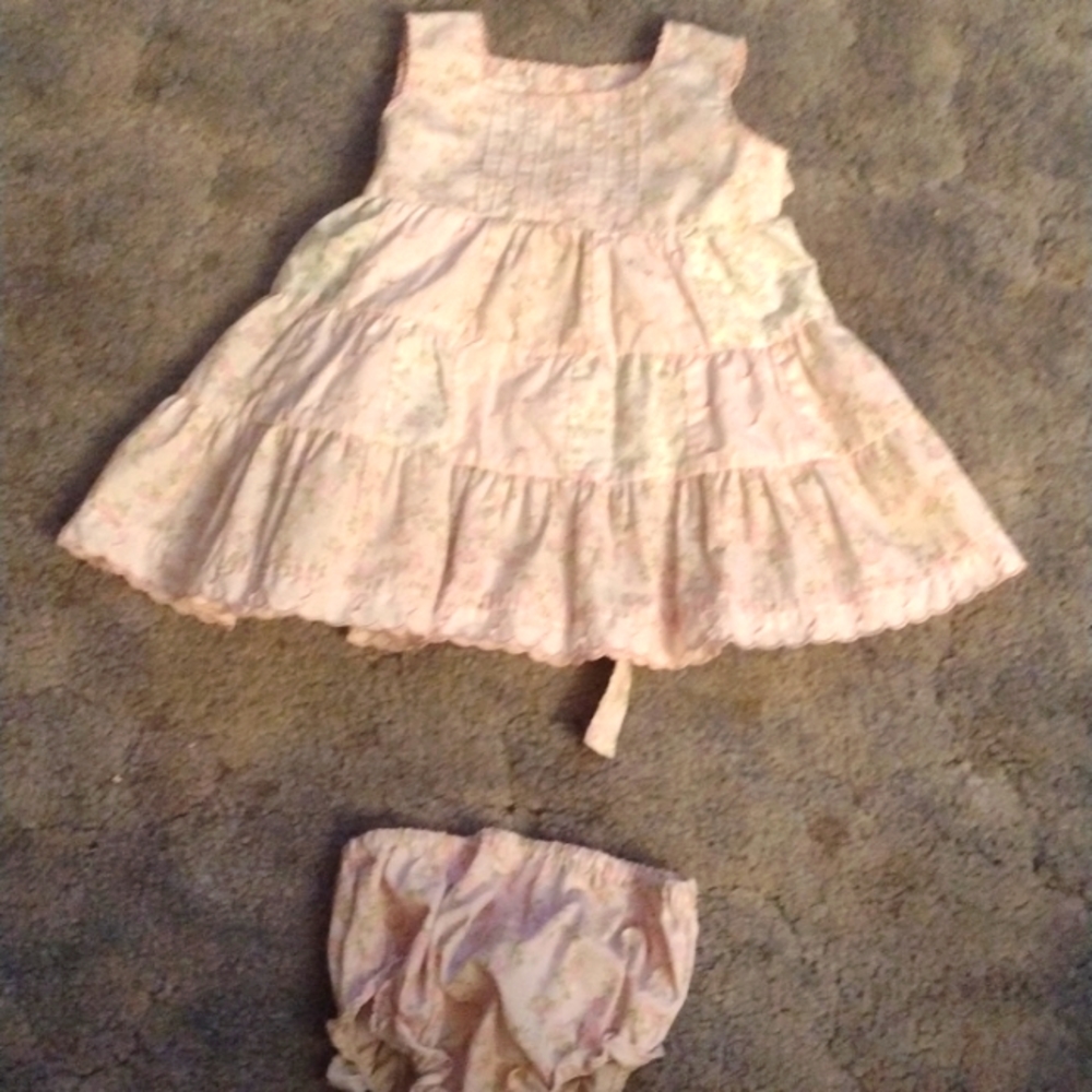 Baby Beri new born sleeve less dress/under panties 3/6mos